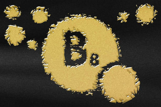 Illustration of vitamin B8 molecule symbolizing inositol on a black background.