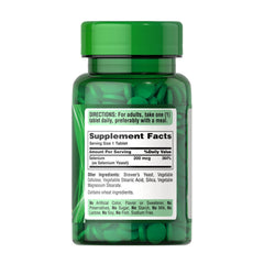 Selen 200 mcg baksida med näringsfakta