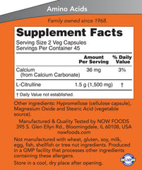 NOW Foods - L-Citrulline - 750mg - 90 Vcaps