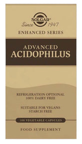 Advanced Acidophilus 100 vegetabiliska kapslar framsida