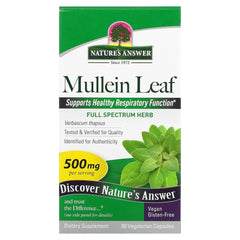 Nature's Answer - Mullein Leaf, 500mg - 90 Vcaps