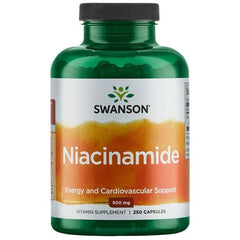 Niacinamide 500 mg framsida på förpackning