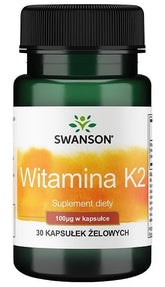 Swanson - Natural Vitamin K2 - 100mcg, 30 Sgels