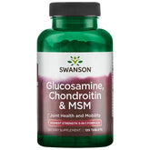Swanson - Glukosamiini, Kondroitiini & MSM - 750mg - 120 Tablettia