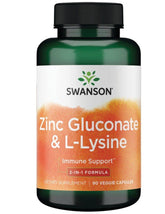 Swanson - Zinc Gluconate & L-Lysine - 90 Vcaps