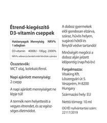 Vitaking Natural Vitamin D3 baksida näringsfakta