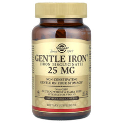 Gentle Iron 25mg baksida med näringsfakta