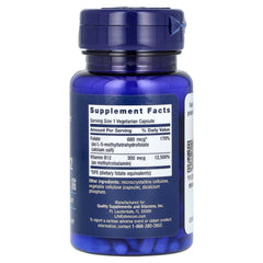 Life Extension Bioactive Folate & Vitamin B12 baksida