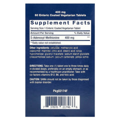 Life Extension - SAMe S-Adenosyl-Methionine, 400mg - 60 enterisk coated tabletter