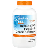 Doctor's Best Betaine HCL Pepsin & Gentian Bitters baksida