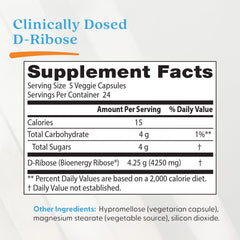 D-Ribose 120 kapslar produktdetalj
