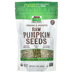 NOW Foods - Organic Raw Pumpkin Seeds - 340g (KORT DATO 2026-09-30)