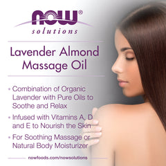 Lavender Almond Massage Oil produktetikett detalj