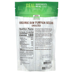 NOW Foods - Organic Raw Pumpkin Seeds - 340g (KORT DATO 2026-09-30)