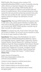 MSM Healthy Skin Lotion baksida med näringsfakta