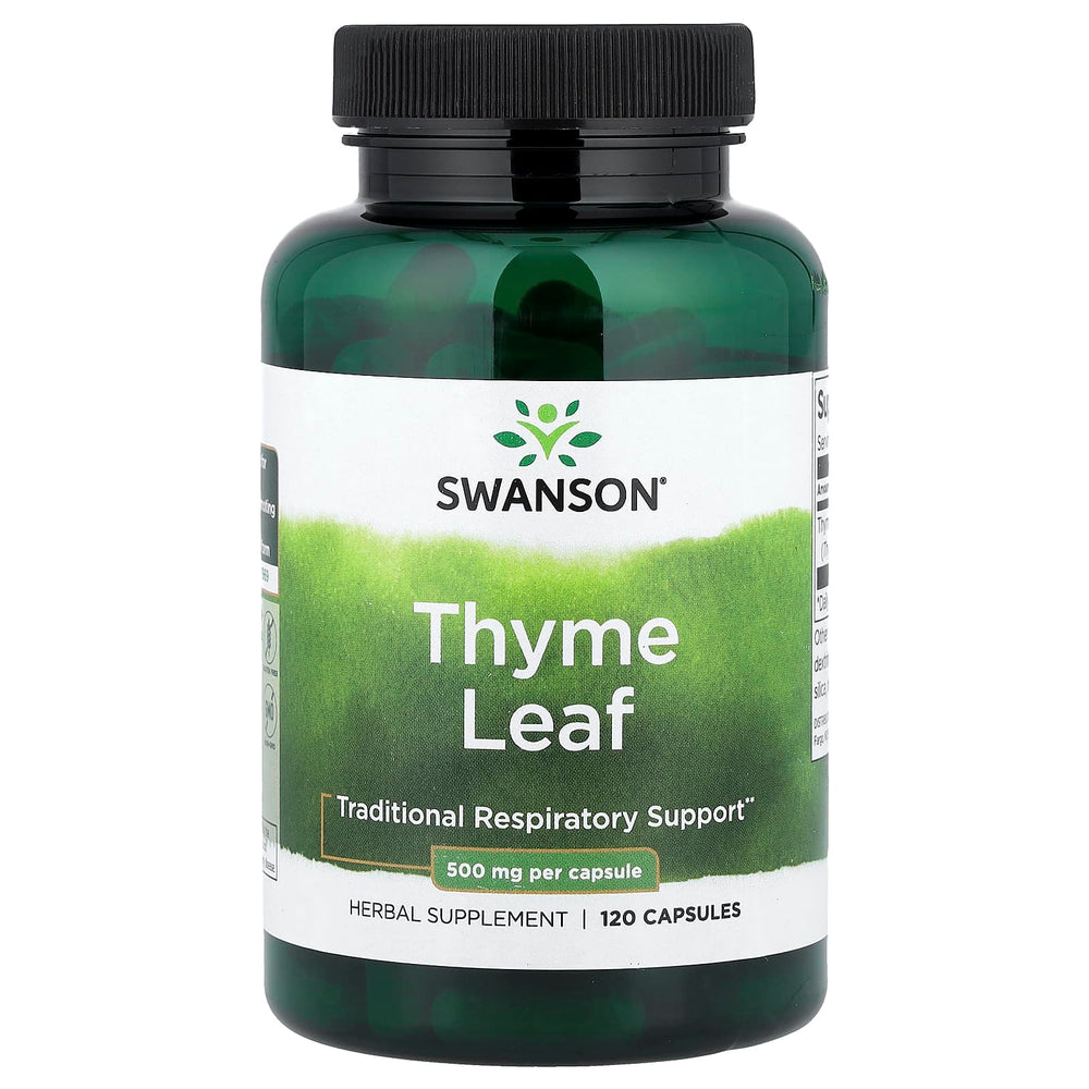 Swanson Thyme Leaf 120 Caps framsida