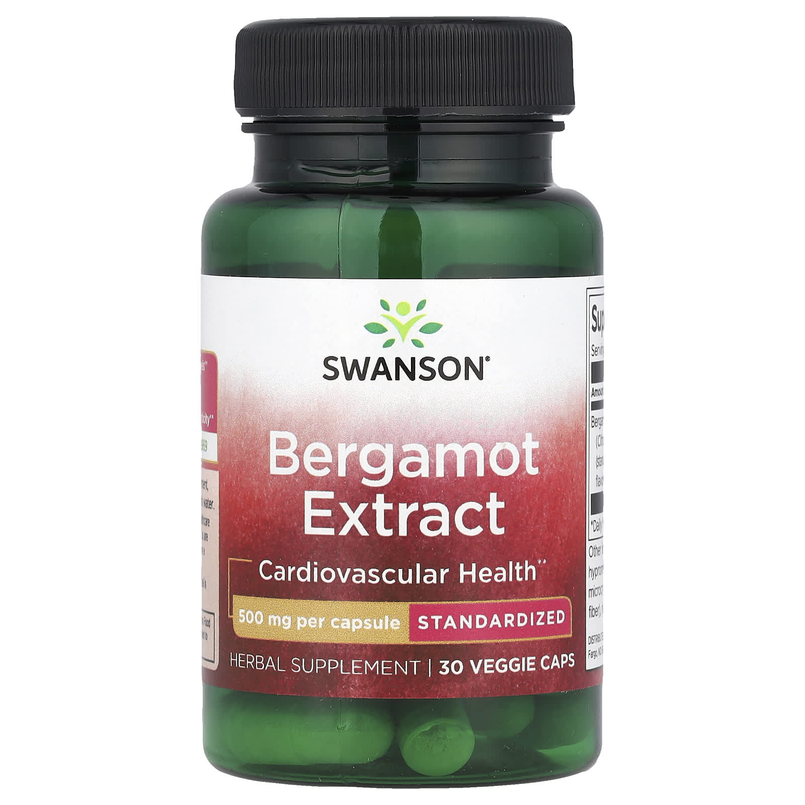 Swanson Bergamot Extract 30 Vcaps framsida