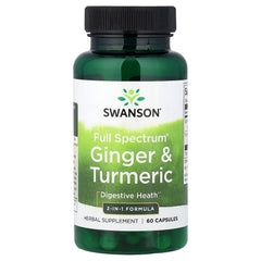 Swanson Ginger & Turmeric 60 kapslar framsida