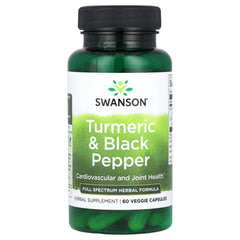 Swanson Turmeric & Black Pepper baksida näringsfakta