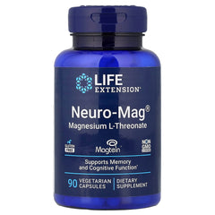 Life Extension Neuro-Mag baksida med näringsfakta