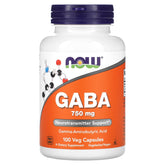 NOW Foods - GABA med Vitamin B6 - 500 mg, 100 Vcaps