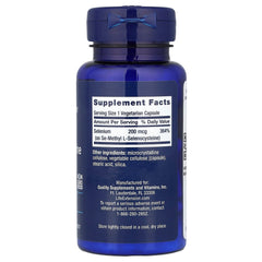 Life Extension Se-Methyl L-Selenocysteine ingredienser etikett