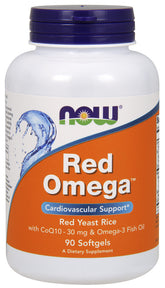 Now Foods - Red Omega™ Fish Oil With Red Yeast Rice and CoQ10 - 90 Sgels