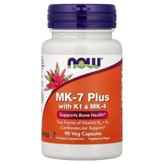NOW Foods MK-7 Plus baksida med näringsfakta