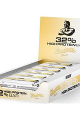 Weider 32% High Protein Bar box in banana flavor, perfect for muscle building and great taste.