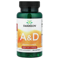 Swanson Vitamins A & D 250 Sgels framsida