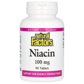 Natural Factors Niacin Vitamin B3 baksida
