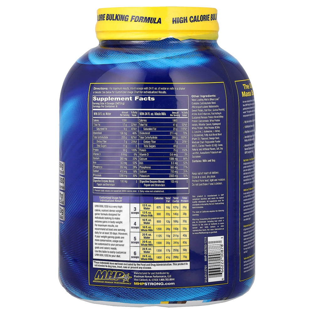 MHP Up Your Mass XXXL Milk Chocolate framsida
