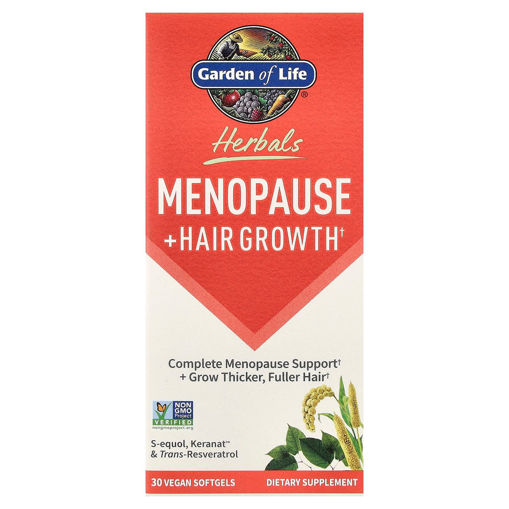 Menopause + Hair Growth – Växtbaserad formel framsida