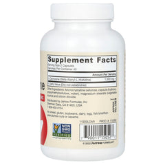 L-Carnosine ingredienser & etikett detalj