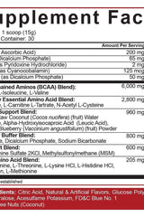 Supplement facts for 5% Nutrition AllDayYouMay Starry Burst, detailing ingredients and nutritional information.