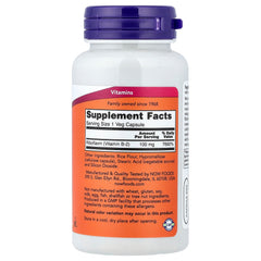 NOW Foods Vitamin B-2 Riboflavin näringsfakta