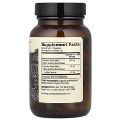 Dr. Mercola Fermented Black Garlic baksida näringsfakta