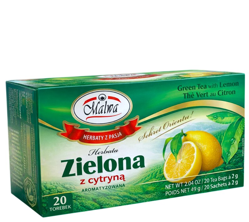 Malwa Green Tea With Lemon 20 Sachets baksida
