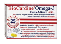 Biocardine Omega-3 ingredienser och produktetikett