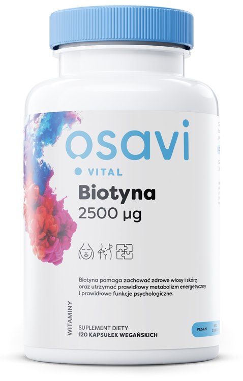 Osavi Biotin 2500mcg baksida näringsfakta