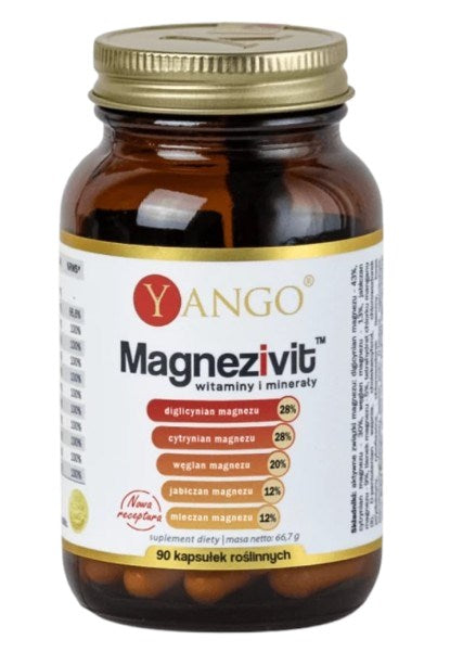Magnezivit baksida med näringsinformation och ingredienser