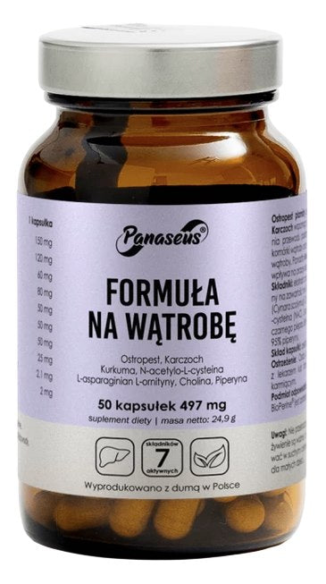 Panaseus Liver Formula baksida näringsfakta