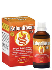 Asepta Coriander And Almond Oil baksida med näringsinformation