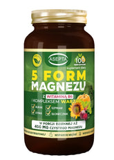 Asepta - Magnesium 5 Muotoa B6-vitamiinilla ja Kasviskompleksilla - 100 Kapselia