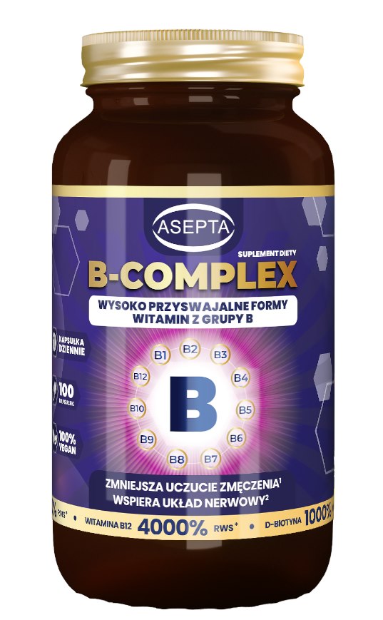 Asepta B-Complex 100 kapslar framsida