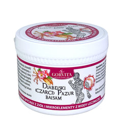 Gorvita Devil's Claw Balsam baksida med ingredienser