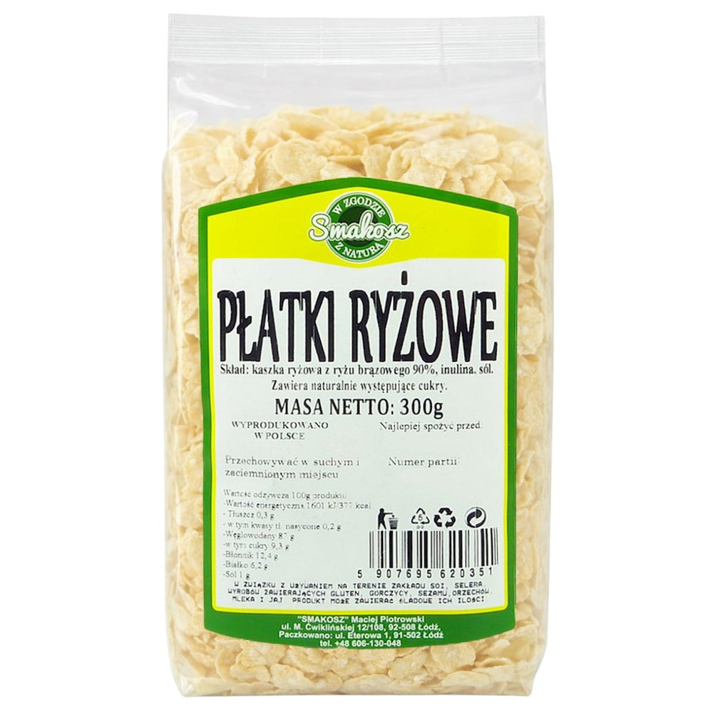 Smakosz Rice Flakes 300g baksida näringsfakta
