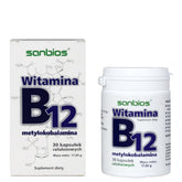 Sanbios Vitamin B12 Methylcobalamin 30 kapslar framsida