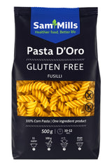 SamMills Gluten-Free Pasta baksida med näringsinformation