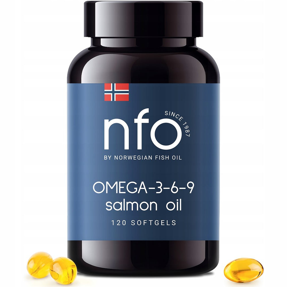 NFO Omega 3 6 9 Salmon Oil baksida näringsfakta